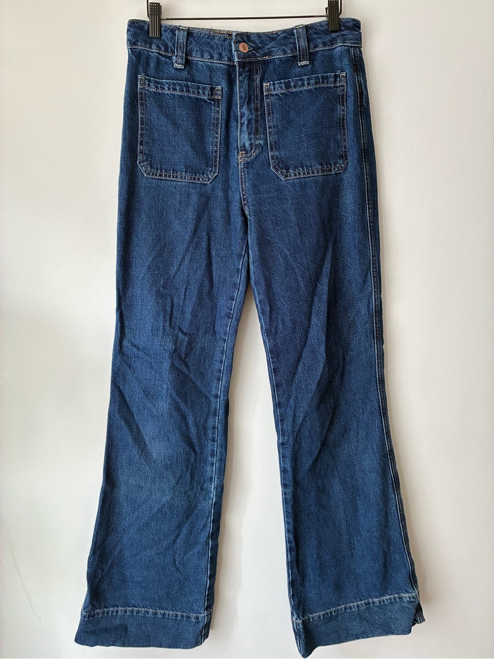 Free People Jeans Women’s 27 100% Cotton Sailor Style Flare Wide Leg Denim